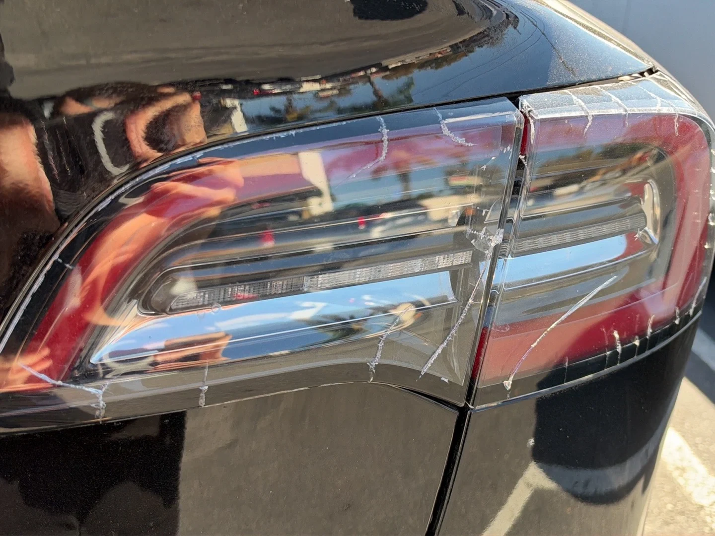 Close-up of the rear bodywork and taillight